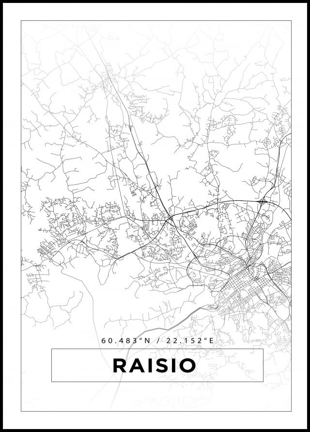 Bildverkstad Map - Raisio - White Poster