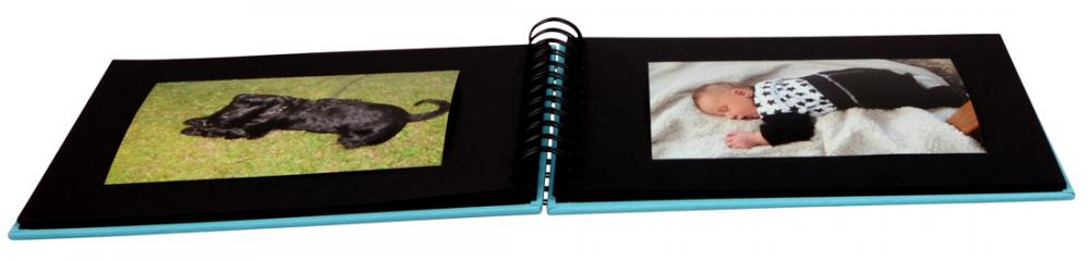 Walther Fun Spiral bound album Turqouise - 23x17 cm (40 Black pages / 20 sheets)