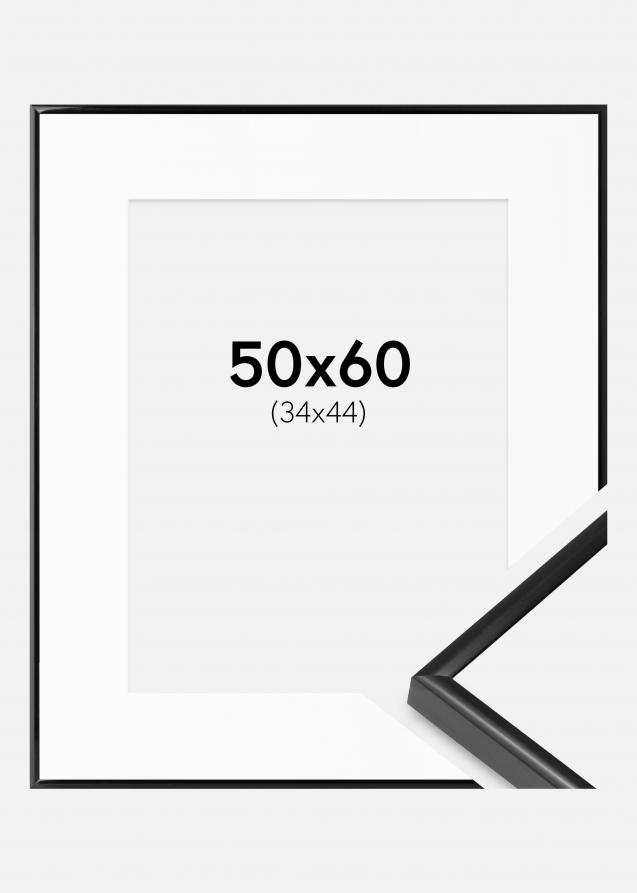 Ram med passepartou Frame BGA Modern Style Black 50x60 cm - Picture Mount White 35x45 cm