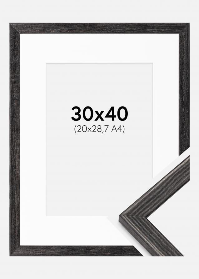 Ram med passepartou Frame Fiorito Dark Grey 30x40 cm - Picture Mount White 21x29.7 cm (A4)