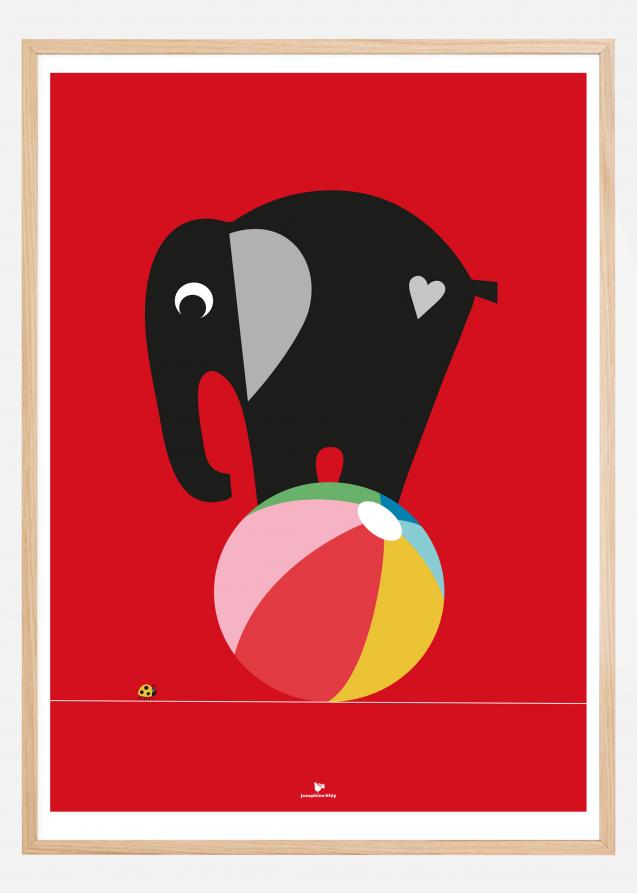 Bildverkstad Elephant - Red Poster