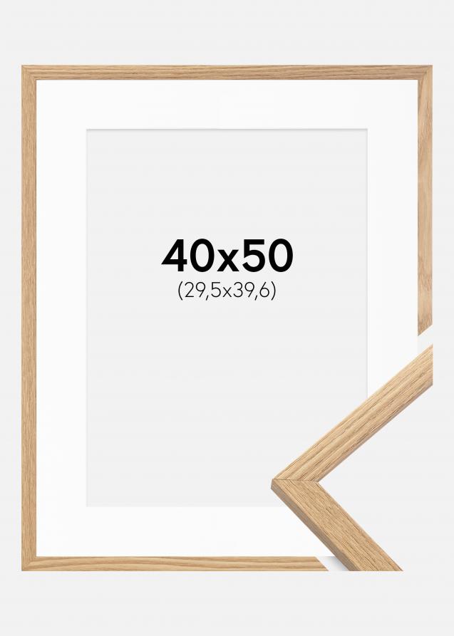 Ram med passepartou Frame Trendy Oak 40x50 cm - Picture Mount White 12x16 inches