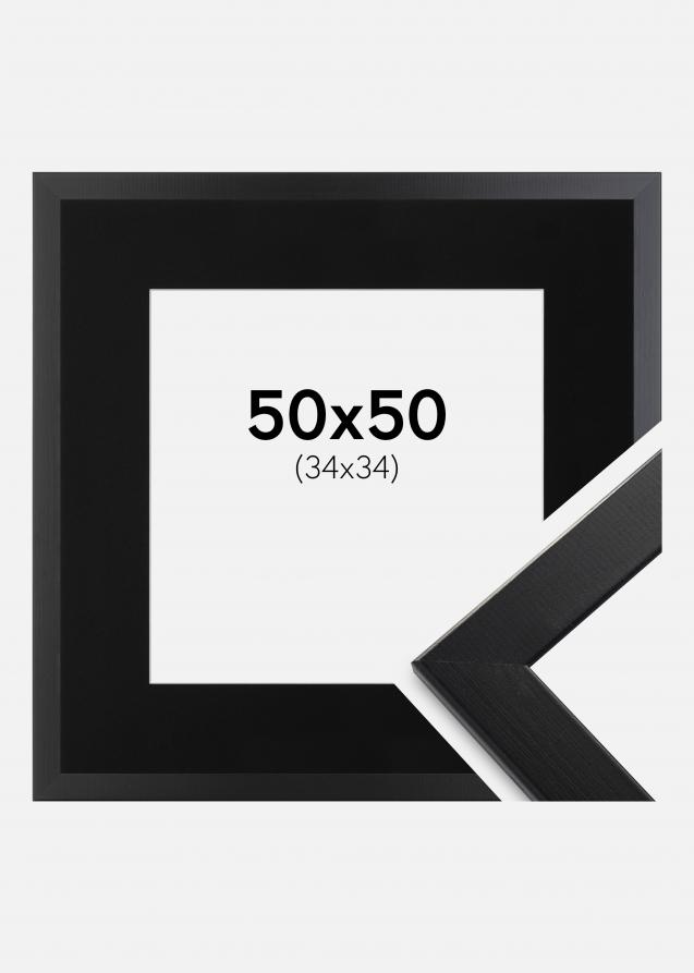 Ram med passepartou Frame Trendline Black 50x50 cm - Picture Mount Black 35x35 cm