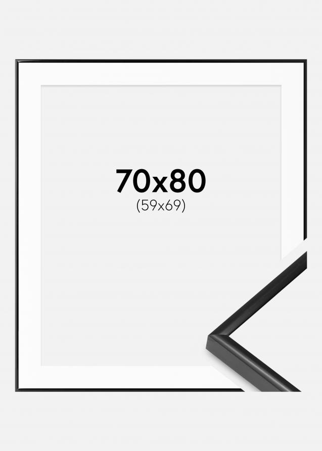 Ram med passepartou Frame BGA Modern Style Black 70x80 cm - Picture Mount White 60x70 cm