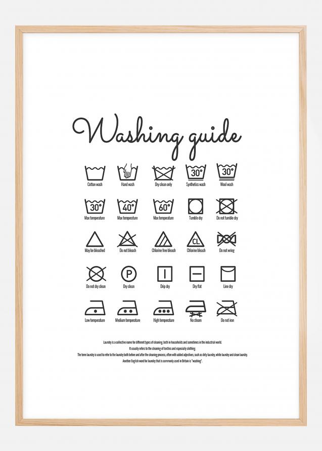Bildverkstad Washing guide - White Poster
