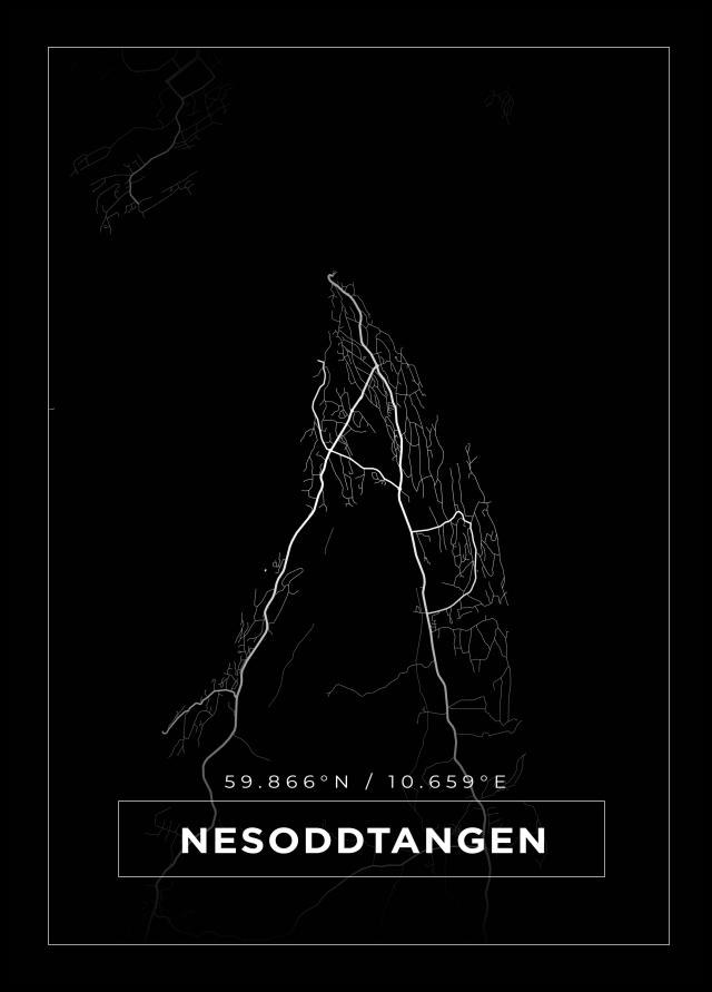 Bildverkstad Map - Nesoddtangen - Black Poster