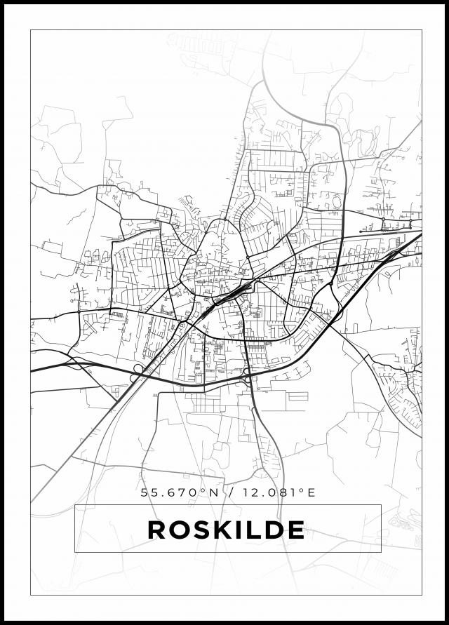 Bildverkstad Map - Roskilde - White Poster