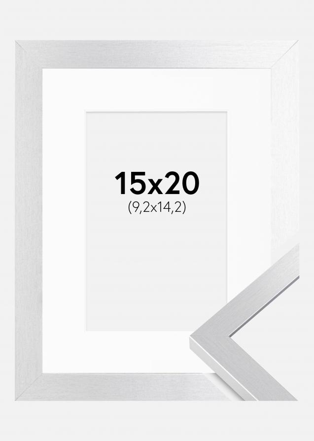 Ram med passepartou Frame Selection Silver 15x20 cm - Picture Mount White 4x6 inches