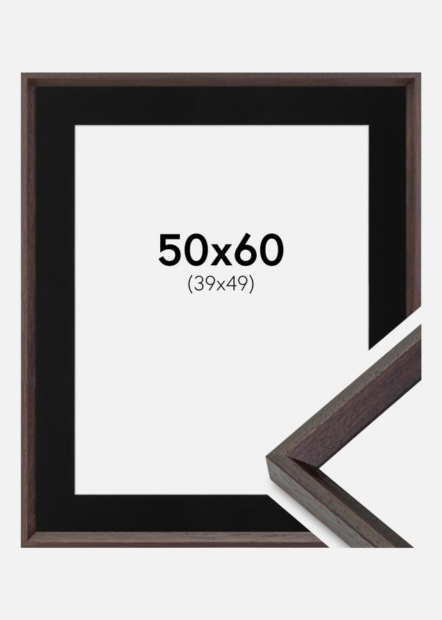 Ram med passepartou Frame Globe Espresso 50x60 cm - Picture Mount Black 40x50 cm