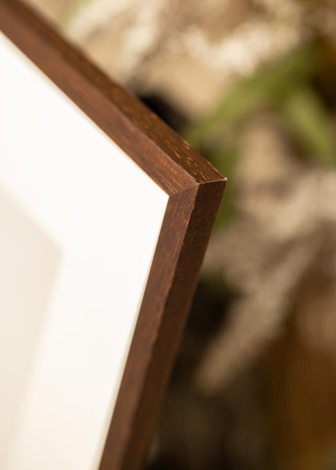 Ram med passepartou Frame Edsbyn Walnut 35x50 cm - Picture Mount White 11x17 inches