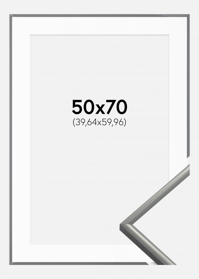 Ram med passepartou Frame New Lifestyle Light Grey 50x70 cm - Picture Mount White 16x24 inches