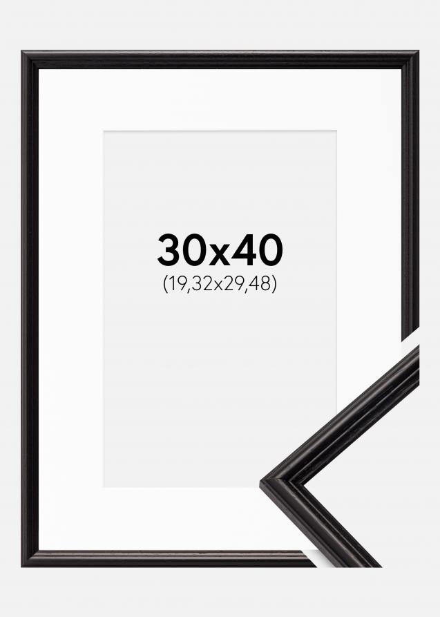 Ram med passepartou Frame Horndal Black 30x40 cm - Picture Mount White 8x12 inches
