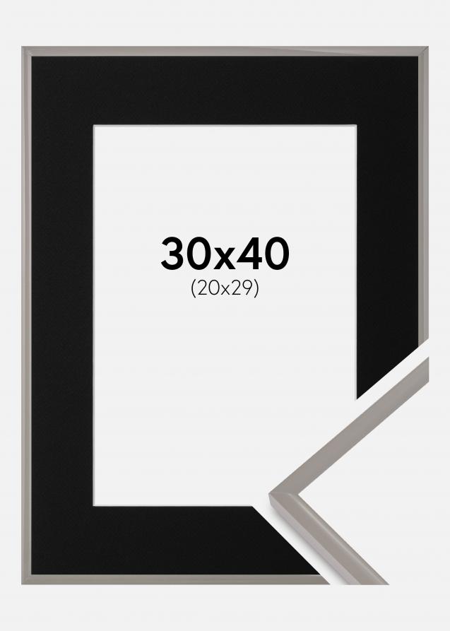 Ram med passepartou Frame New Lifestyle Earth Grey 30x40 cm - Picture Mount Black 21x30 cm
