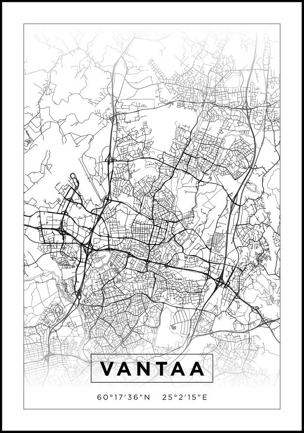 Bildverkstad Map - Vantaa - White Poster