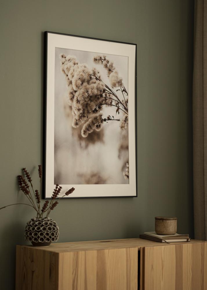 Ram med passepartou Frame Visby Black 50x70 cm - Picture Mount White 16x24 inches
