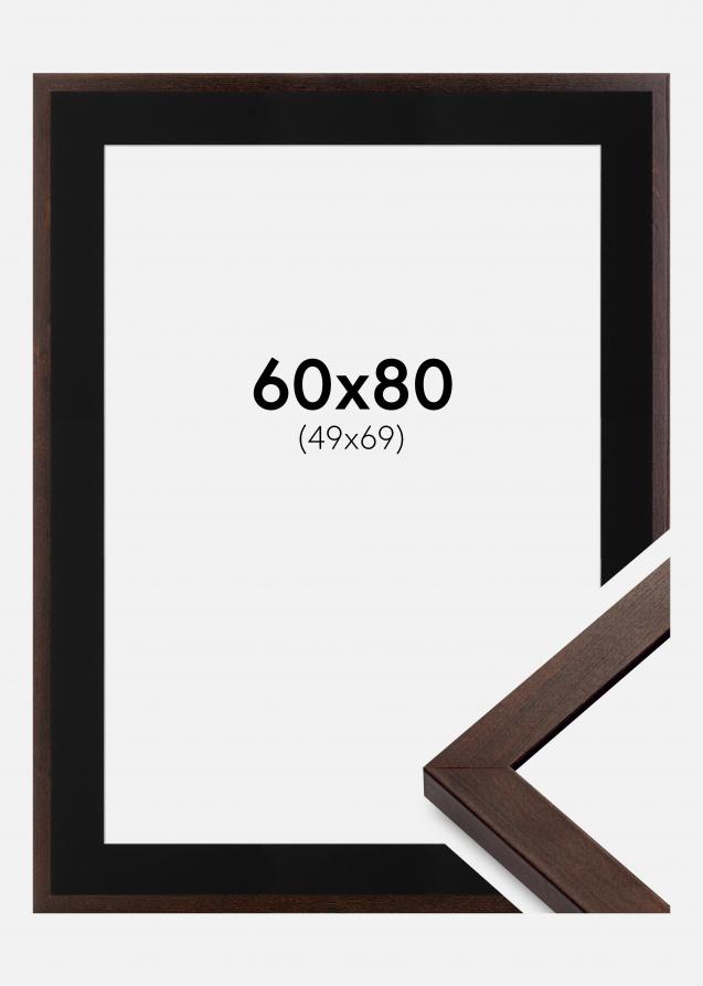 Ram med passepartou Frame Selection Walnut 60x80 cm - Picture Mount Black 50x70 cm