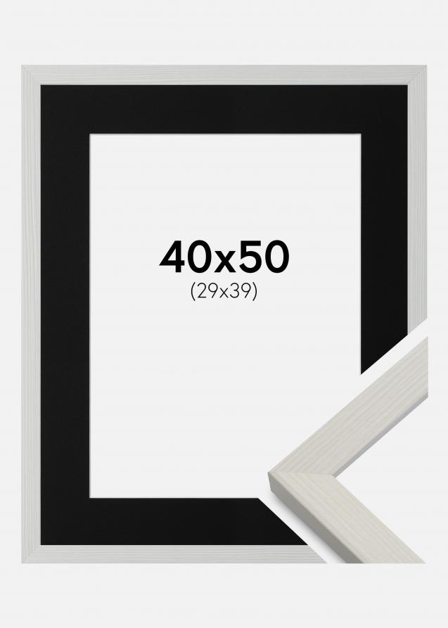 Ram med passepartou Frame Fiorito White 40x50 cm - Picture Mount Black 30x40 cm