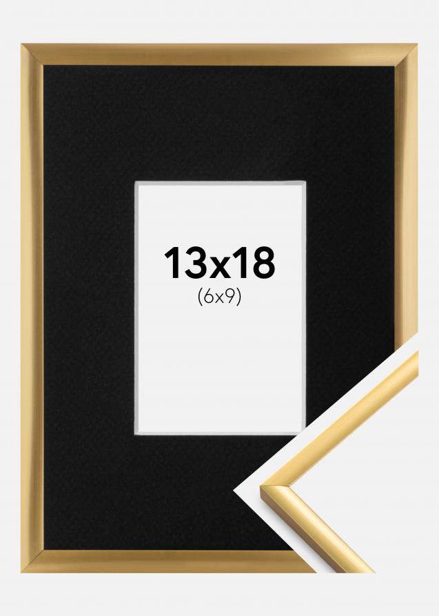 Ram med passepartou Frame New Lifestyle Shiny Gold 13x18 cm - Picture Mount Black 7x10 cm