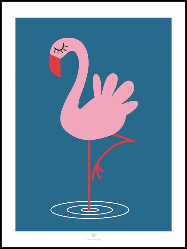 Bildverkstad Flamingo - Blue Poster