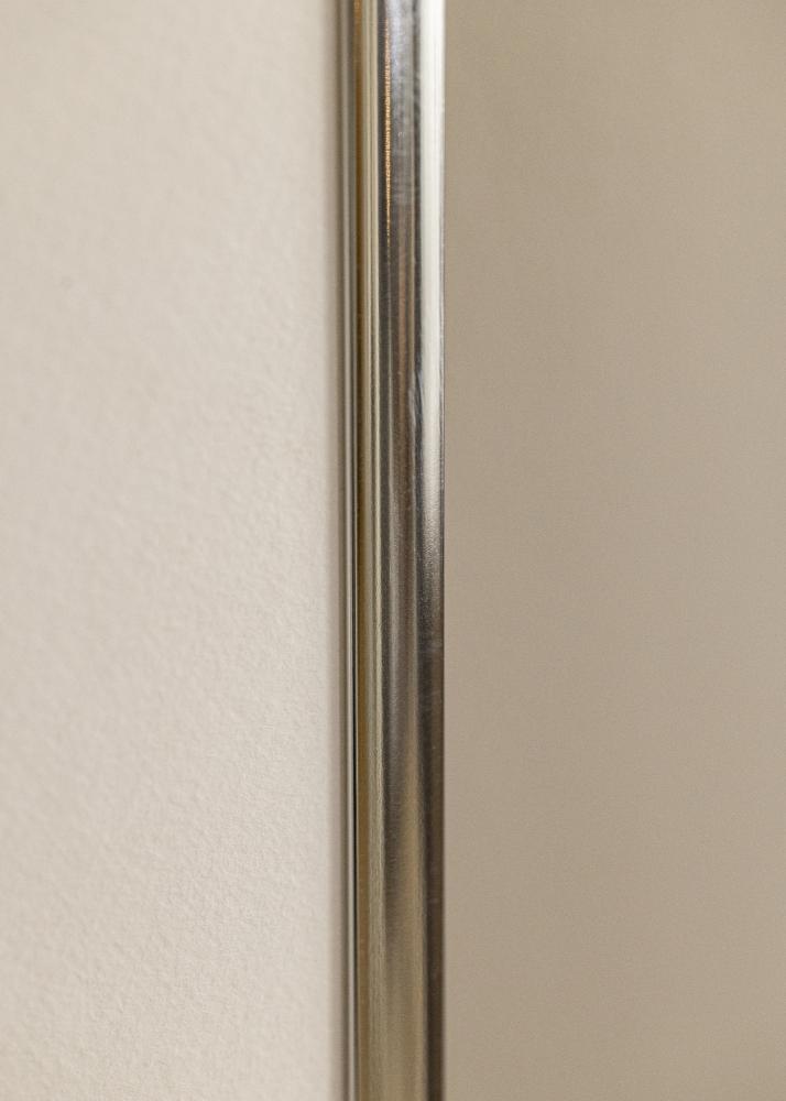 Ram med passepartou Frame Aluminium Shiny Silver 40x50 cm - Picture Mount White 29,7x42 cm (A3)