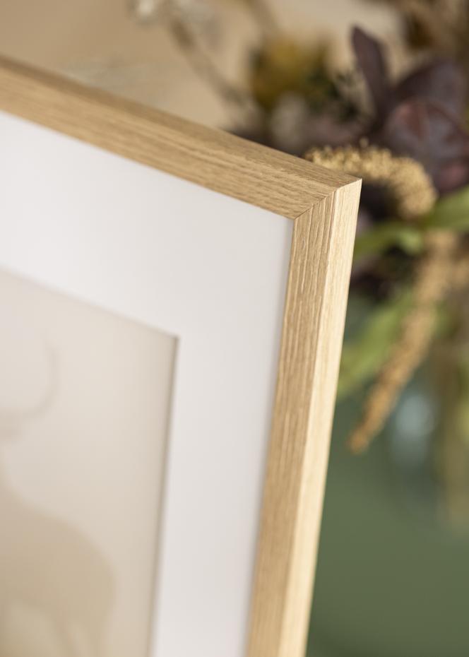 Ram med passepartou Frame Stilren Acrylic Glass Oak 20x30 cm - Picture Mount White 15x21 cm