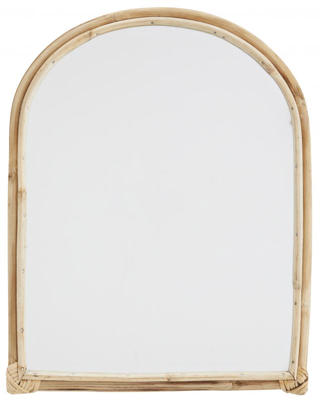Madam Stoltz Mirror Half Oval Bamboo 36x47 cm