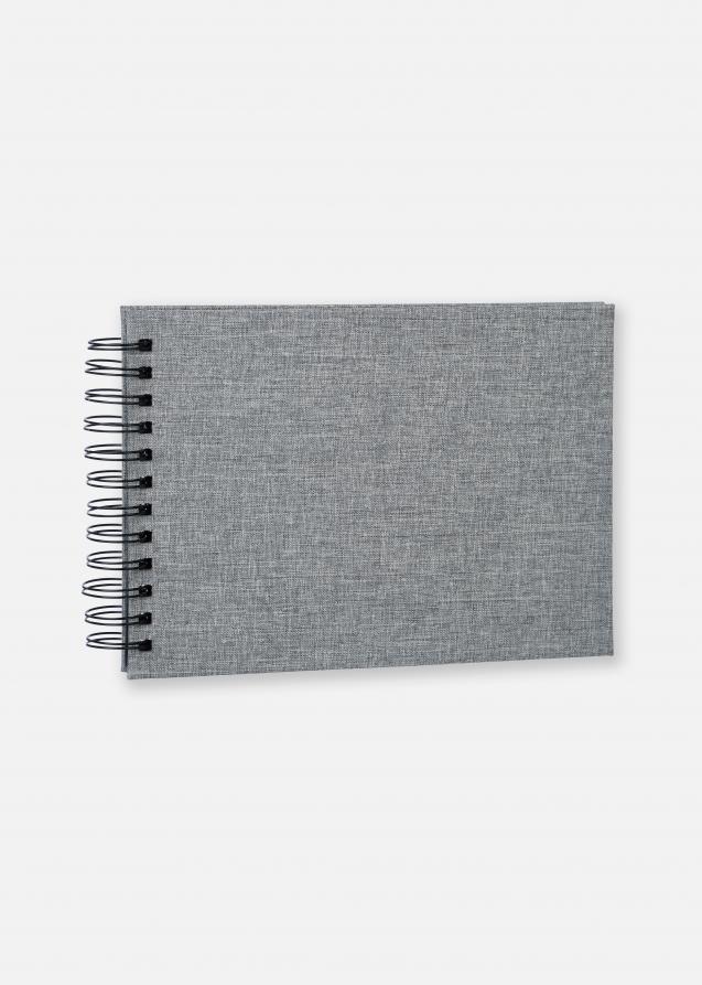Focus Base Line Canvas Wire-O Grey 23x17 cm (80 Black pages / 40 sheets)