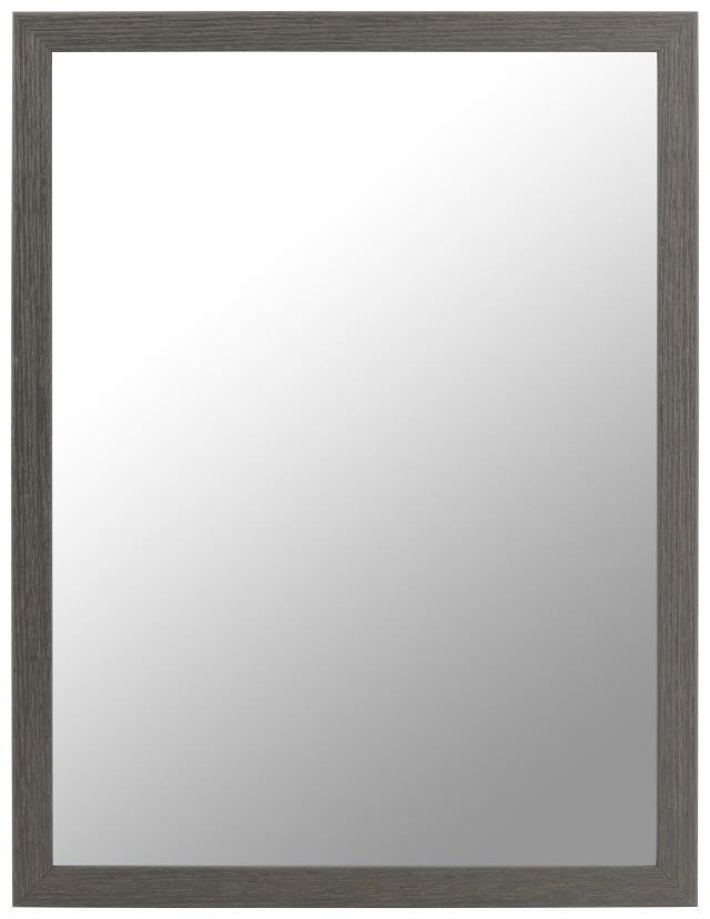 Spegelverkstad Mirror Birch ö - Grey wood grain textured - Custom Size