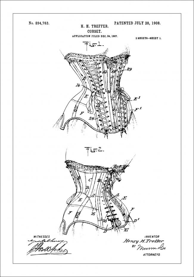Bildverkstad Patent drawing - Corset I Poster