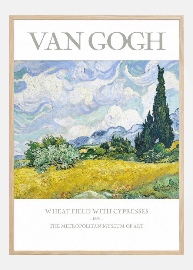 Bildverkstad VAN GOGH - Wheat Field With Cypresses Poster