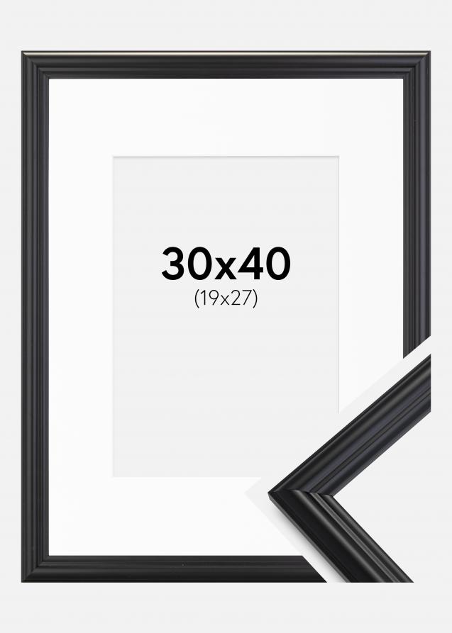 Ram med passepartou Frame Siljan Black 30x40 cm - Picture Mount White 20x28 cm
