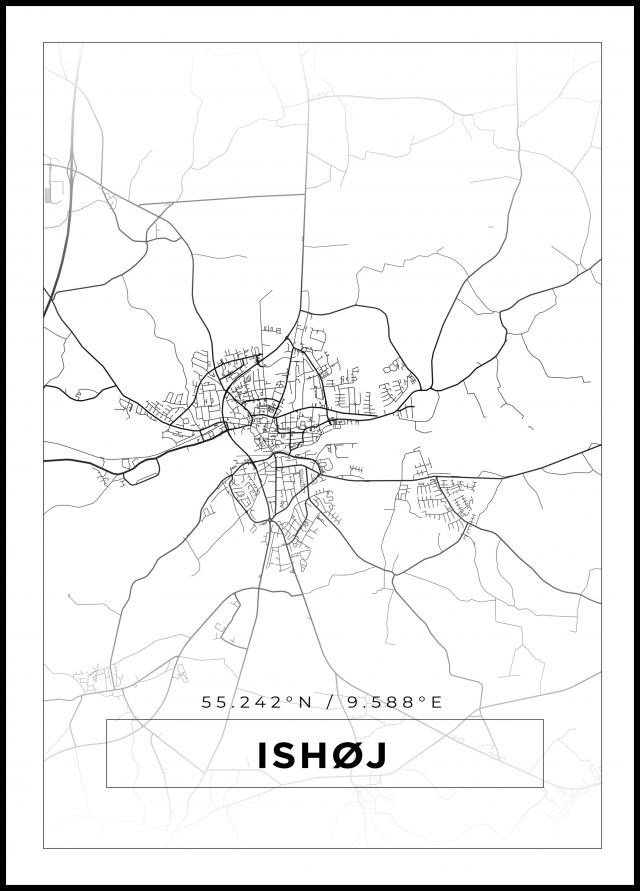 Bildverkstad Map - Ishøj - White Poster