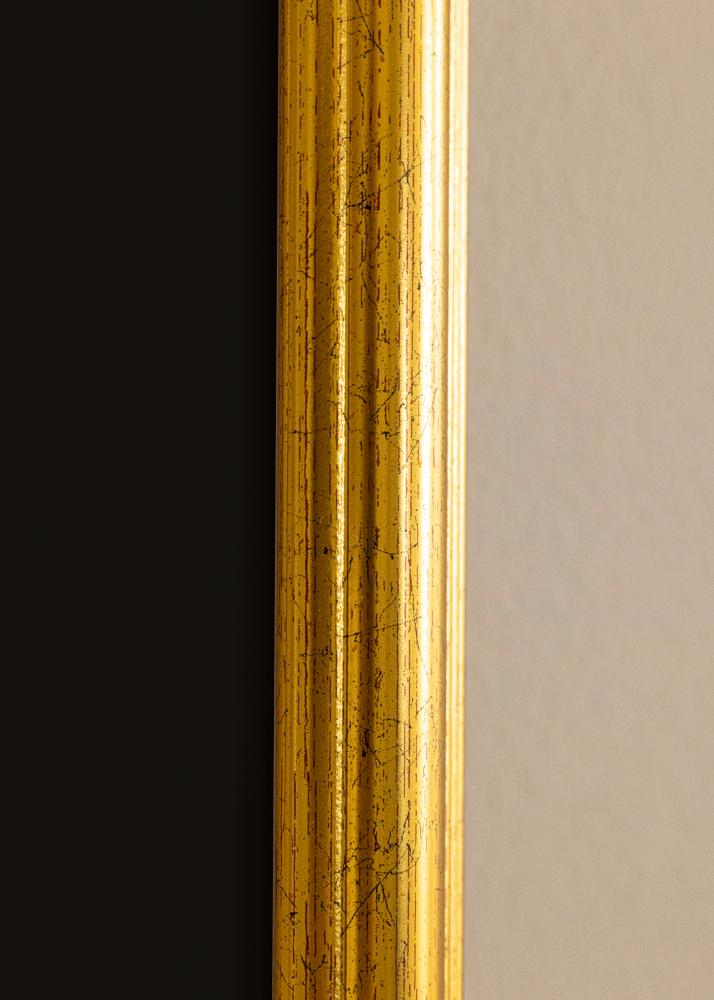 Ram med passepartou Frame Vstkusten Gold 30x40 cm - Picture Mount Black 21x29.7 cm