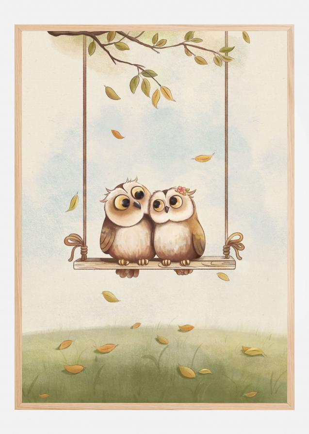 Bildverkstad Owls in love Poster
