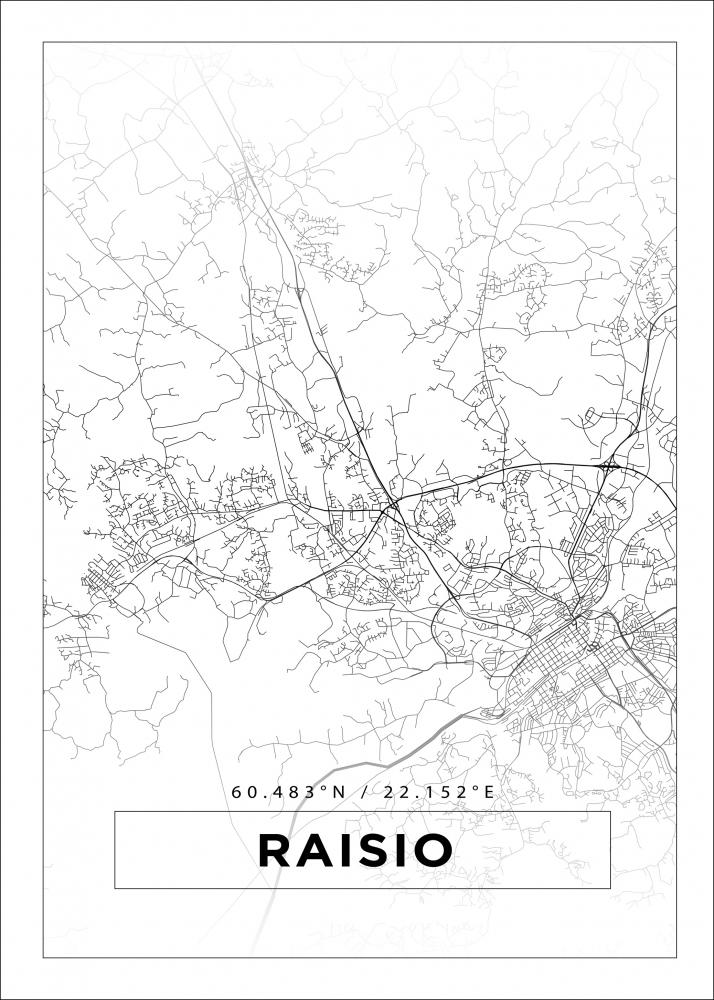 Bildverkstad Map - Raisio - White Poster