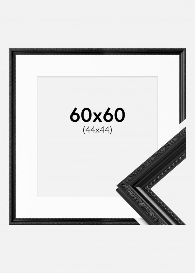 Ram med passepartou Frame Abisko Black 60x60 cm - Picture Mount White 45x45 cm