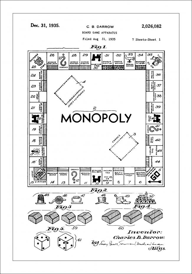 Bildverkstad Patent drawing - Monopoly I Poster