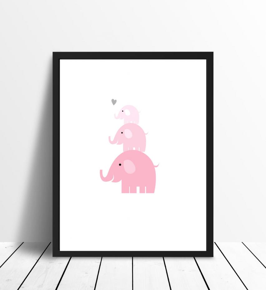 Bildverkstad Elephant Triss - Rose pink Poster