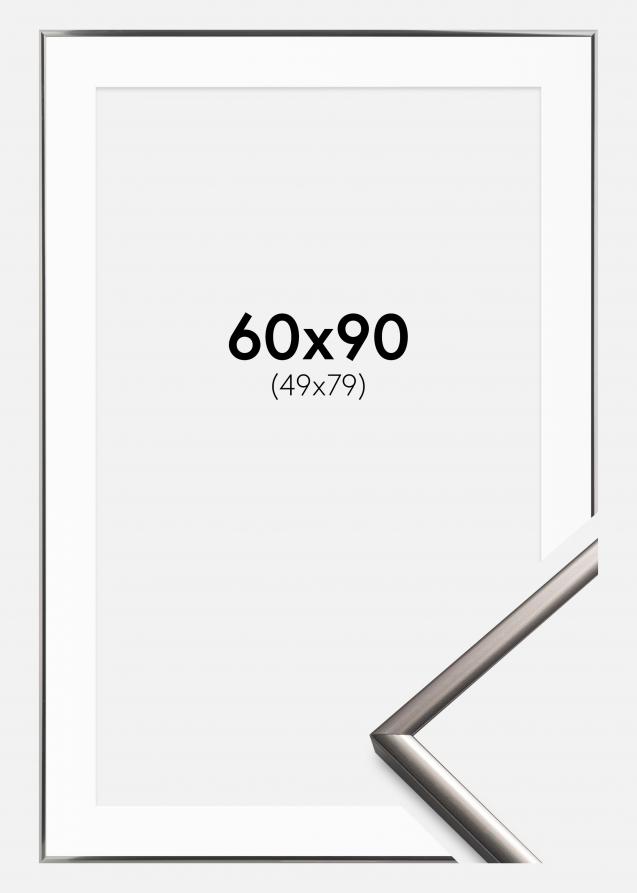 Ram med passepartou Frame New Lifestyle Steel 60x90 cm - Picture Mount White 50x80 cm