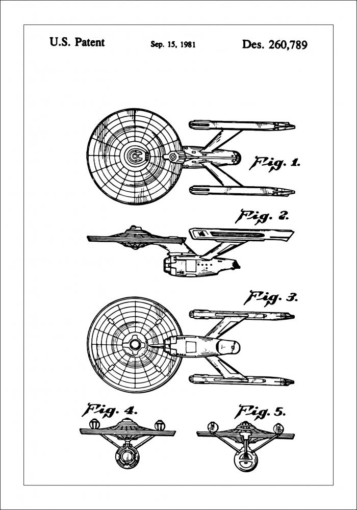 Bildverkstad Patent drawing - Star Trek - USS Enterprise Poster