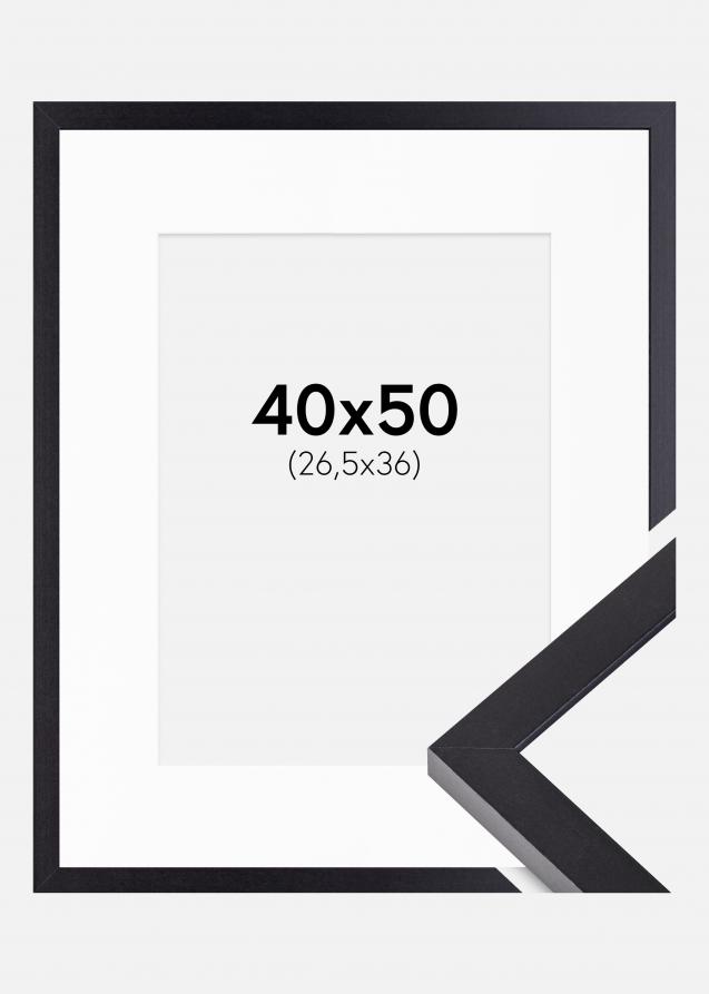 Ram med passepartou Frame Selection Black 40x50 cm - Picture Mount White 27.5x37 cm