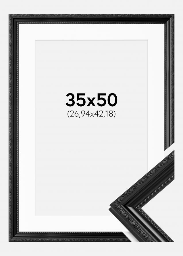 Ram med passepartou Frame Abisko Black 35x50 cm - Picture Mount White 11x17 inches
