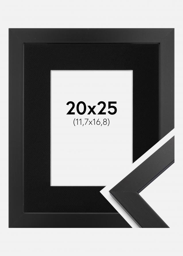 Ram med passepartou Frame Black Wood 20x25 cm - Picture Mount Black 5x7 inches