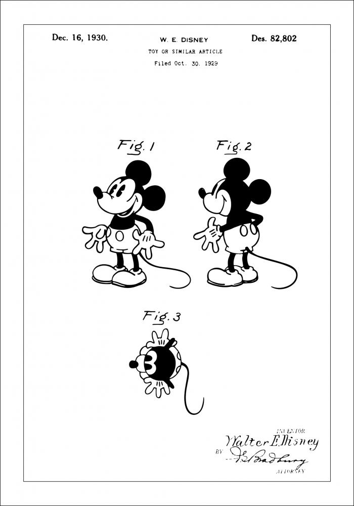 Bildverkstad Patent drawing - Disney - Mickey Mouse Poster