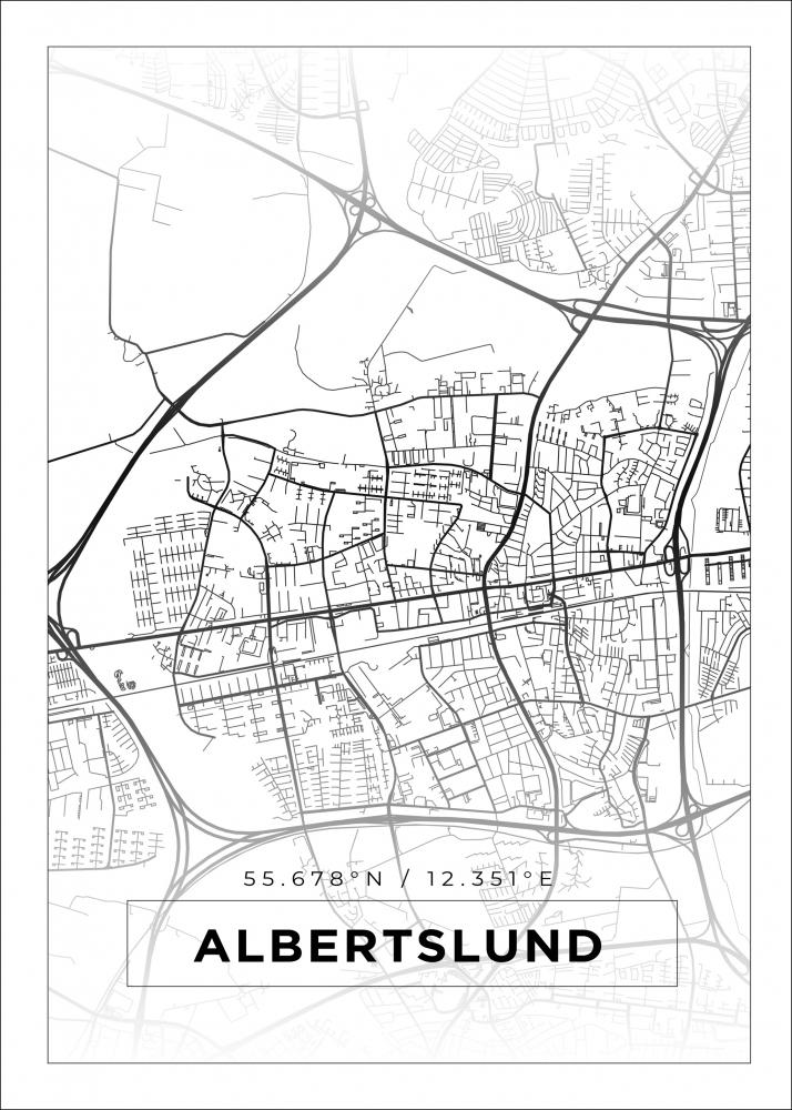 Bildverkstad Map - Albertslund - White Poster