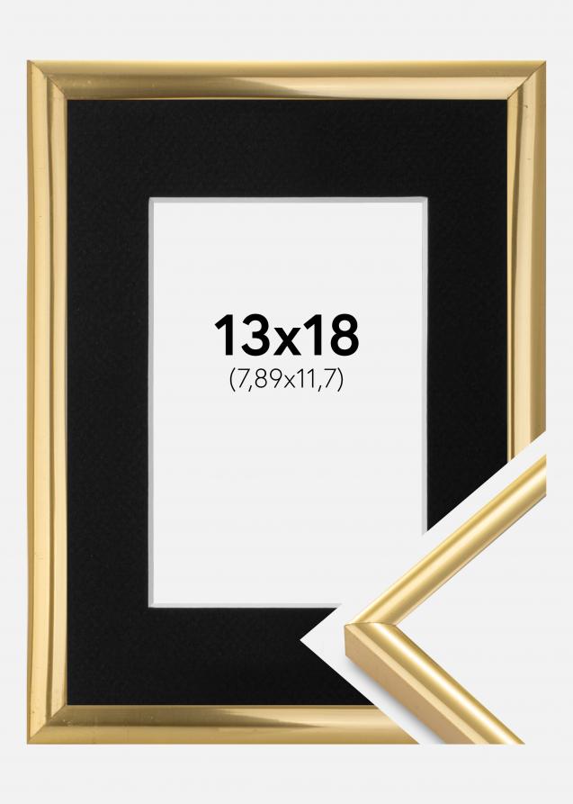 Ram med passepartou Frame Victoria Gold 13x18 cm - Picture Mount Black 3.5x5 inches