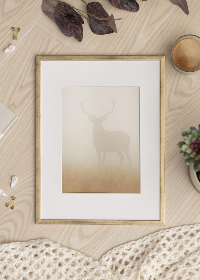 Ram med passepartou Frame Galant Gold 40x50 cm - Picture Mount White 30x40 cm