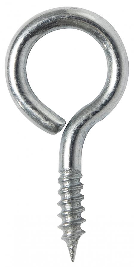  Screw loop 12 x 4 mm galvanised steel 8 pack
