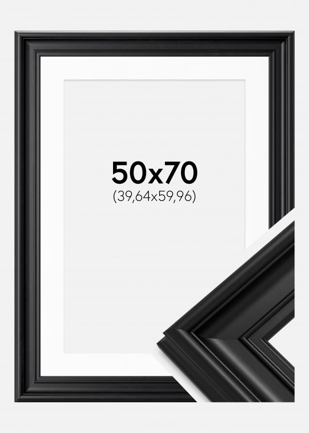 Ram med passepartou Frame Mora Premium Black 50x70 cm - Picture Mount White 16x24 inches