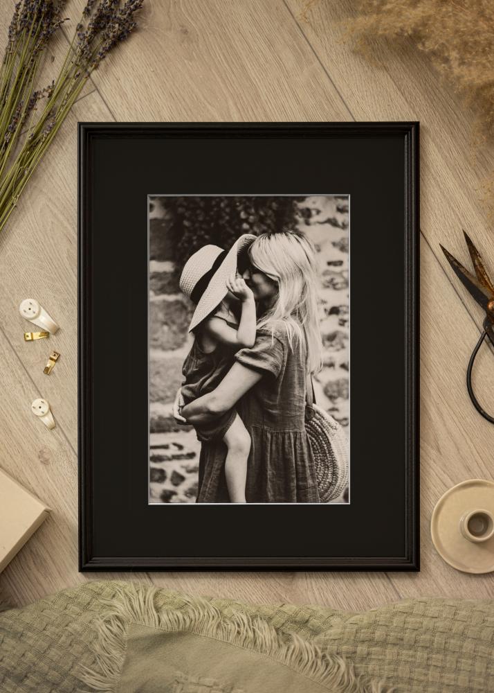 Ram med passepartou Frame Horndal Black 45x60 cm - Picture Mount Black 12x18 inches